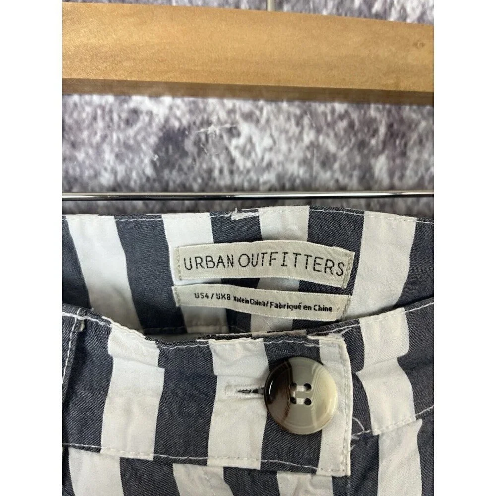 Urban Outfitters‎ Percy Tapered Pleated High Rise Striped Blue White Pants 4